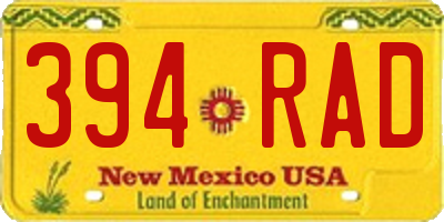 NM license plate 394RAD