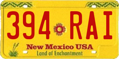 NM license plate 394RAI