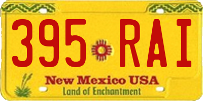 NM license plate 395RAI