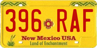 NM license plate 396RAF