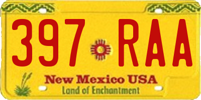 NM license plate 397RAA