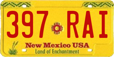 NM license plate 397RAI