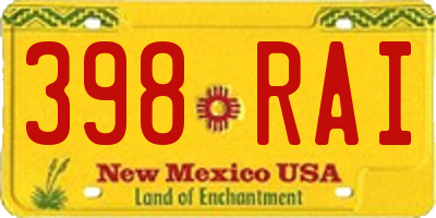 NM license plate 398RAI