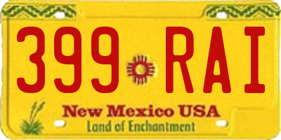 NM license plate 399RAI