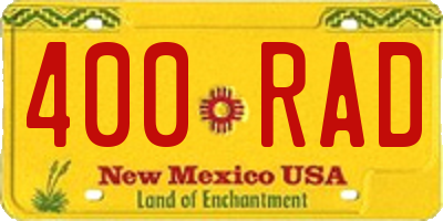 NM license plate 400RAD