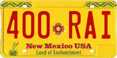 NM license plate 400RAI
