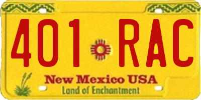 NM license plate 401RAC