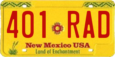 NM license plate 401RAD