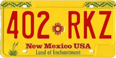 NM license plate 402RKZ