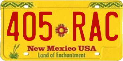 NM license plate 405RAC