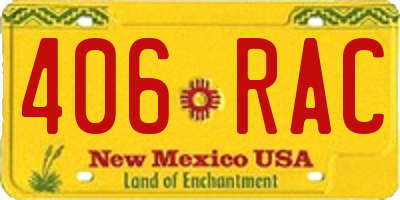 NM license plate 406RAC