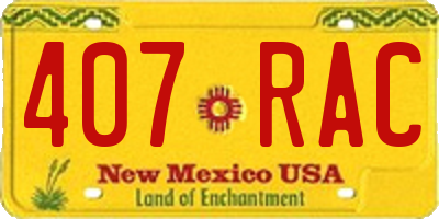 NM license plate 407RAC