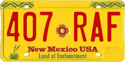 NM license plate 407RAF
