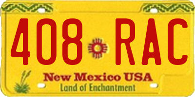NM license plate 408RAC