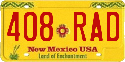 NM license plate 408RAD