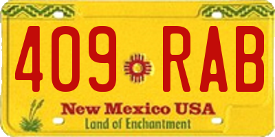 NM license plate 409RAB