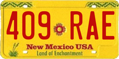 NM license plate 409RAE