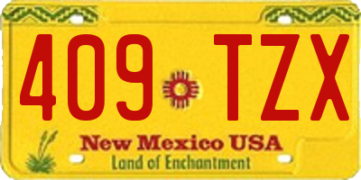 NM license plate 409TZX