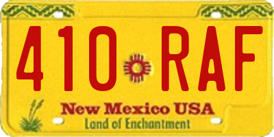 NM license plate 410RAF
