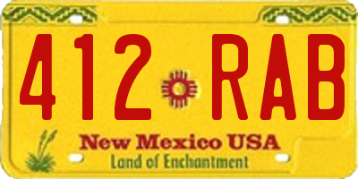 NM license plate 412RAB