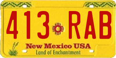 NM license plate 413RAB