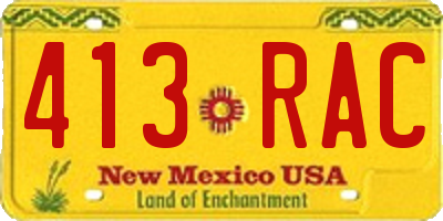 NM license plate 413RAC