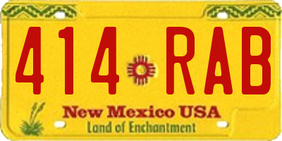 NM license plate 414RAB