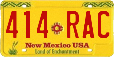 NM license plate 414RAC