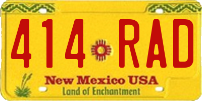 NM license plate 414RAD