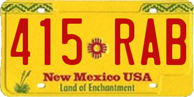 NM license plate 415RAB