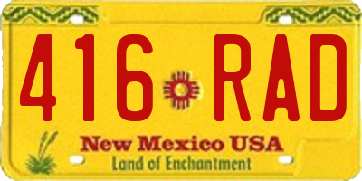 NM license plate 416RAD