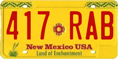 NM license plate 417RAB