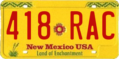 NM license plate 418RAC