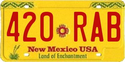 NM license plate 420RAB