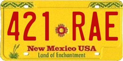 NM license plate 421RAE