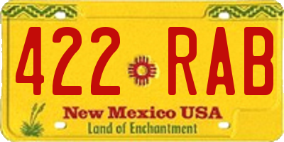 NM license plate 422RAB