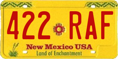 NM license plate 422RAF