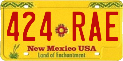 NM license plate 424RAE