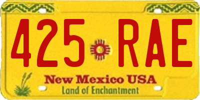 NM license plate 425RAE