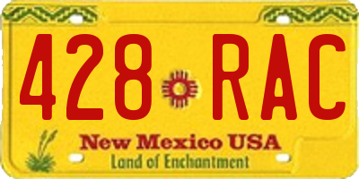 NM license plate 428RAC