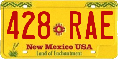 NM license plate 428RAE