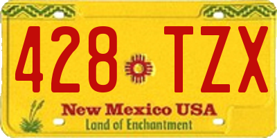 NM license plate 428TZX