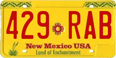 NM license plate 429RAB