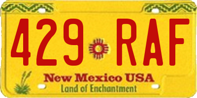 NM license plate 429RAF