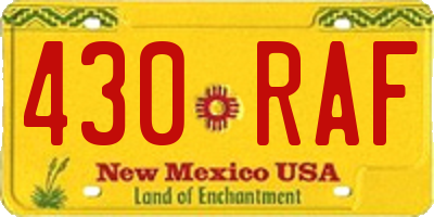 NM license plate 430RAF