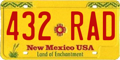 NM license plate 432RAD