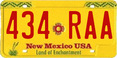 NM license plate 434RAA