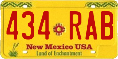 NM license plate 434RAB