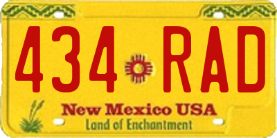 NM license plate 434RAD