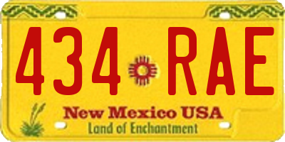 NM license plate 434RAE